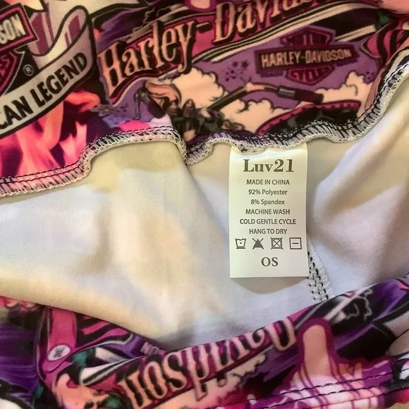 Luv21 Leggings Women’s Regular Size 2-10 Yoga High Waisted Biker Babe Pattern - Picture 5 of 7